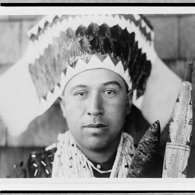 A Klamath head-dress, 1923. Photograph by Edward S. Curtis