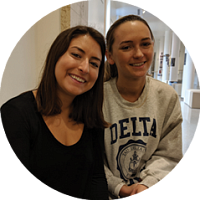 “It feels like you’re reading a novel, but this is real life.” Gabby Farland (left) and Rachel McGill, both of international studies, examined mental illness in the 1950s. Photograph by Sharleen Nelson