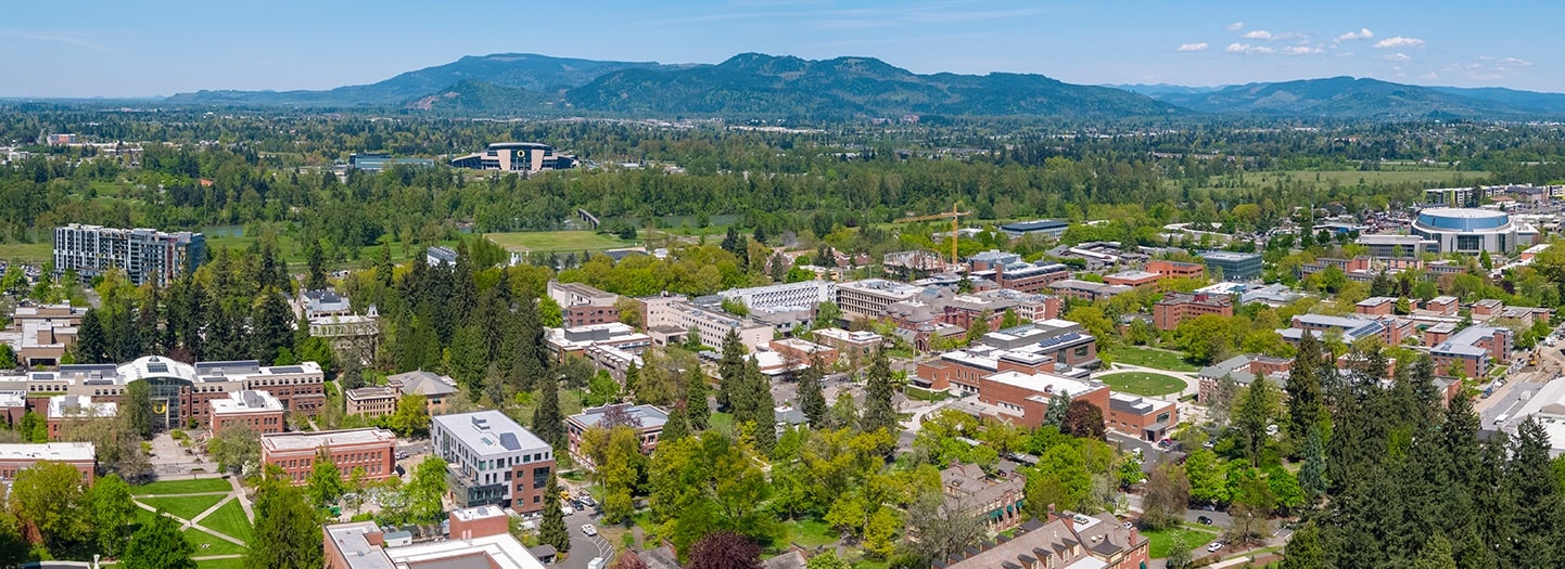 Aerial view of UO campus