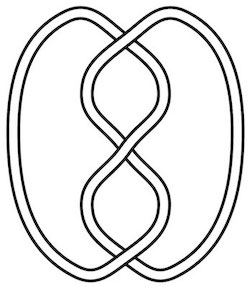 A symmetric line drawing of a trefoil