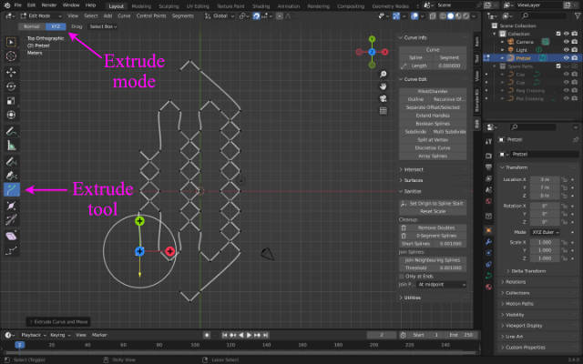 Extruding vertices