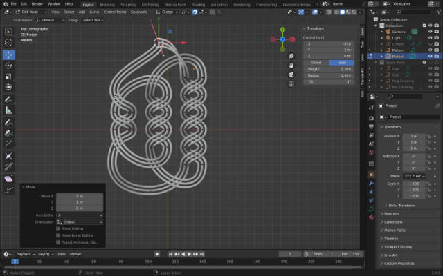 Moving the vertex into place