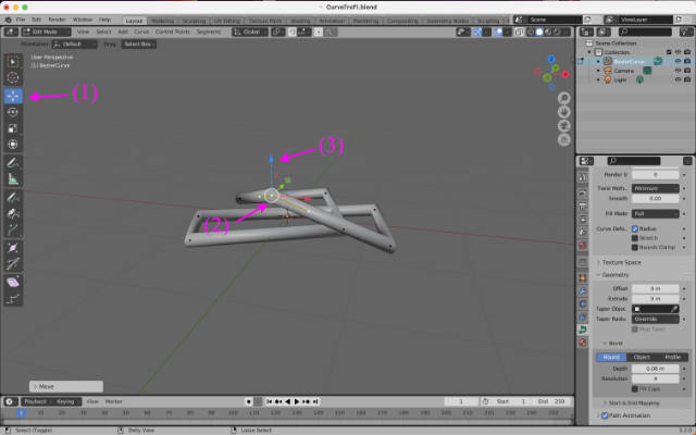 The move tool for vertices