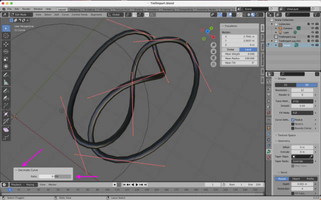 Decimate curve