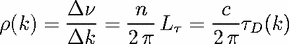        Dn     n         c
r(k) = ----=  ---Lt =  ---tD(k)
       Dk     2p       2p

