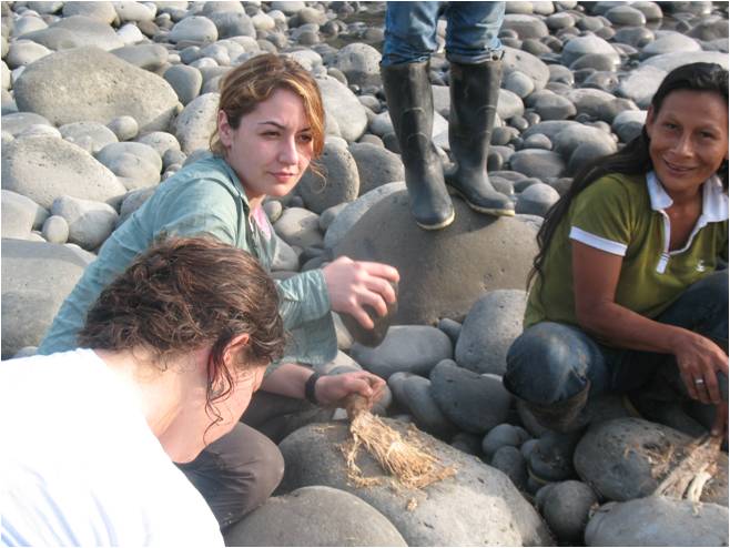 Participant observation: pounding barbasco. Photo: Sugiyama 2009.