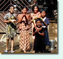 Kids in India during "Holi"