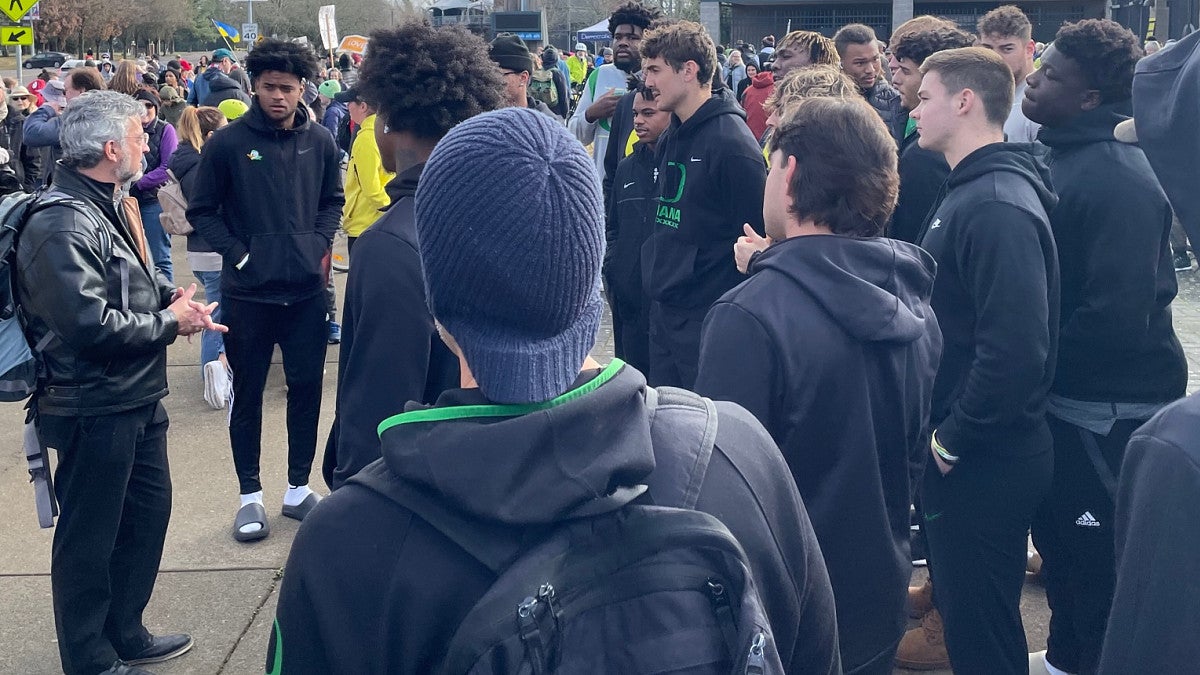 Interim President Phillips takes part in the Eugene Springfield NAACP MLK March