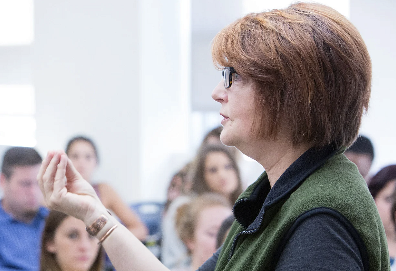 teacher speaking to class