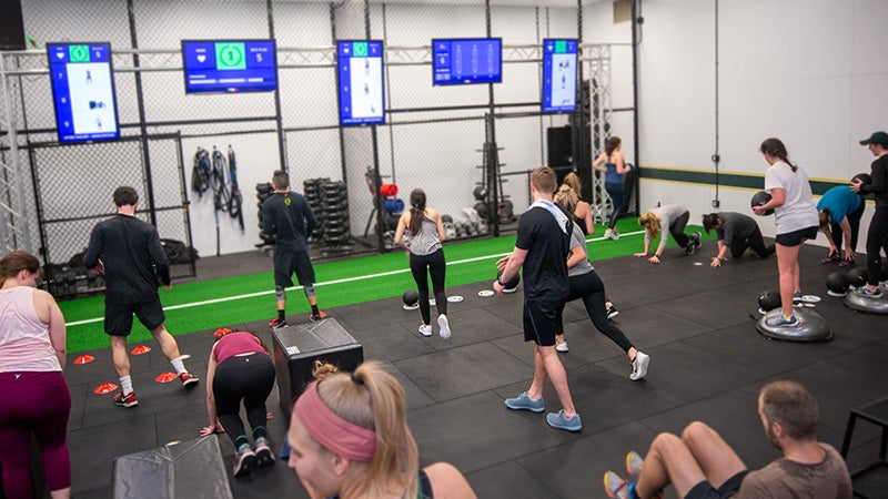 Students in a gymnasium