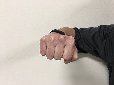 Threatening fist