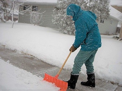 Man shoveling snow