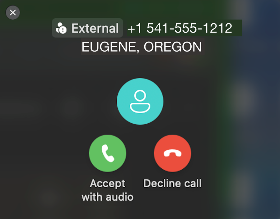 External Caller ID example