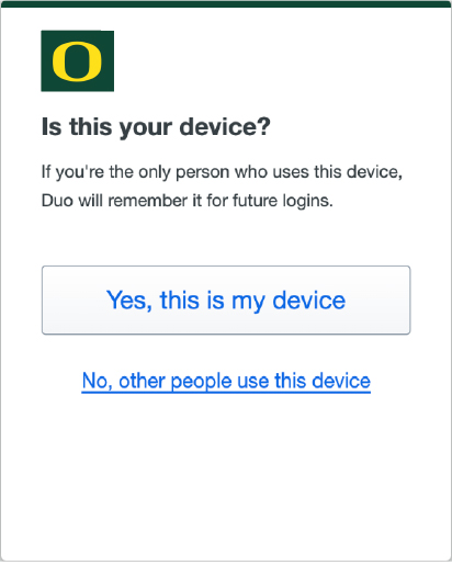 Is this your device? prompt