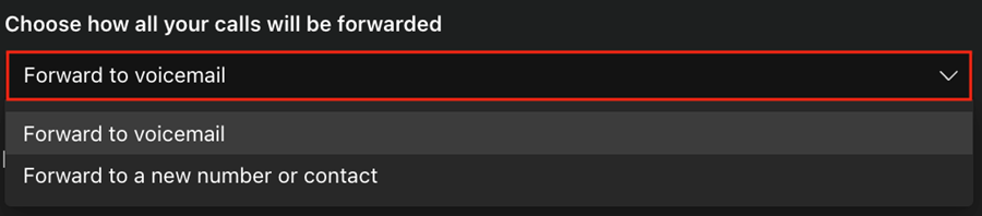 Choose how all your calls will be forwarded