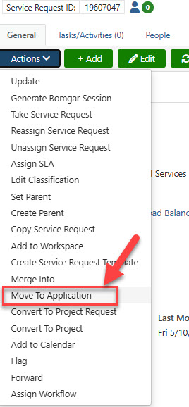 Actions Move to Applications