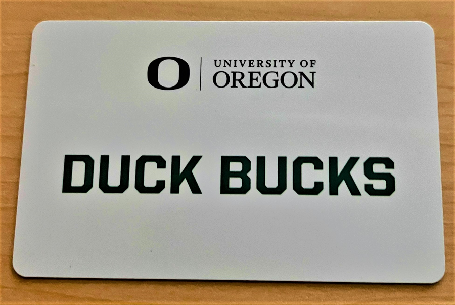 Duck Bucks card, obverse side, no number