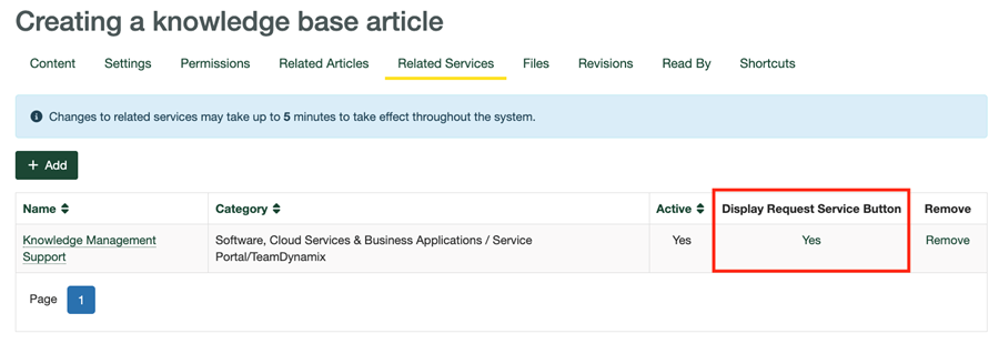 Related Services with service button link highlighted
