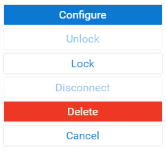 Configure is at the top of the list of User options.
