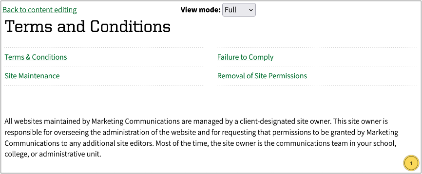 A screenshot showing the preview mode of a page in Drupal that is being edited.