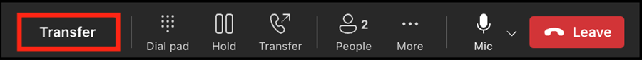 Consult then transfer, Transfer button