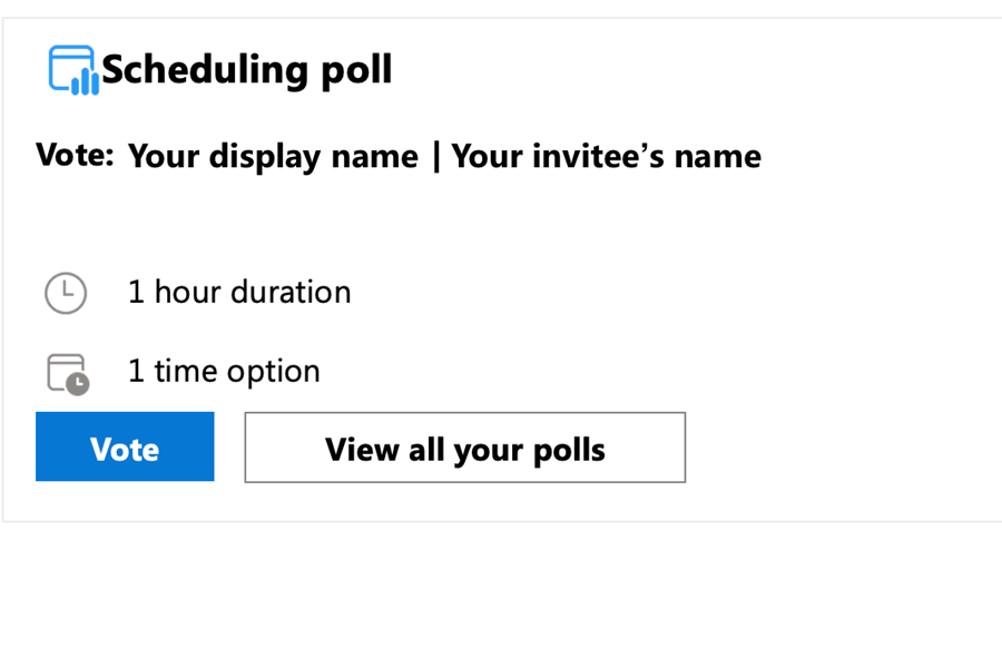 Scheduling poll in Outlook email message