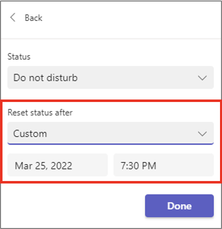 Reset status window with date and time.