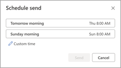 Schedule Send example window