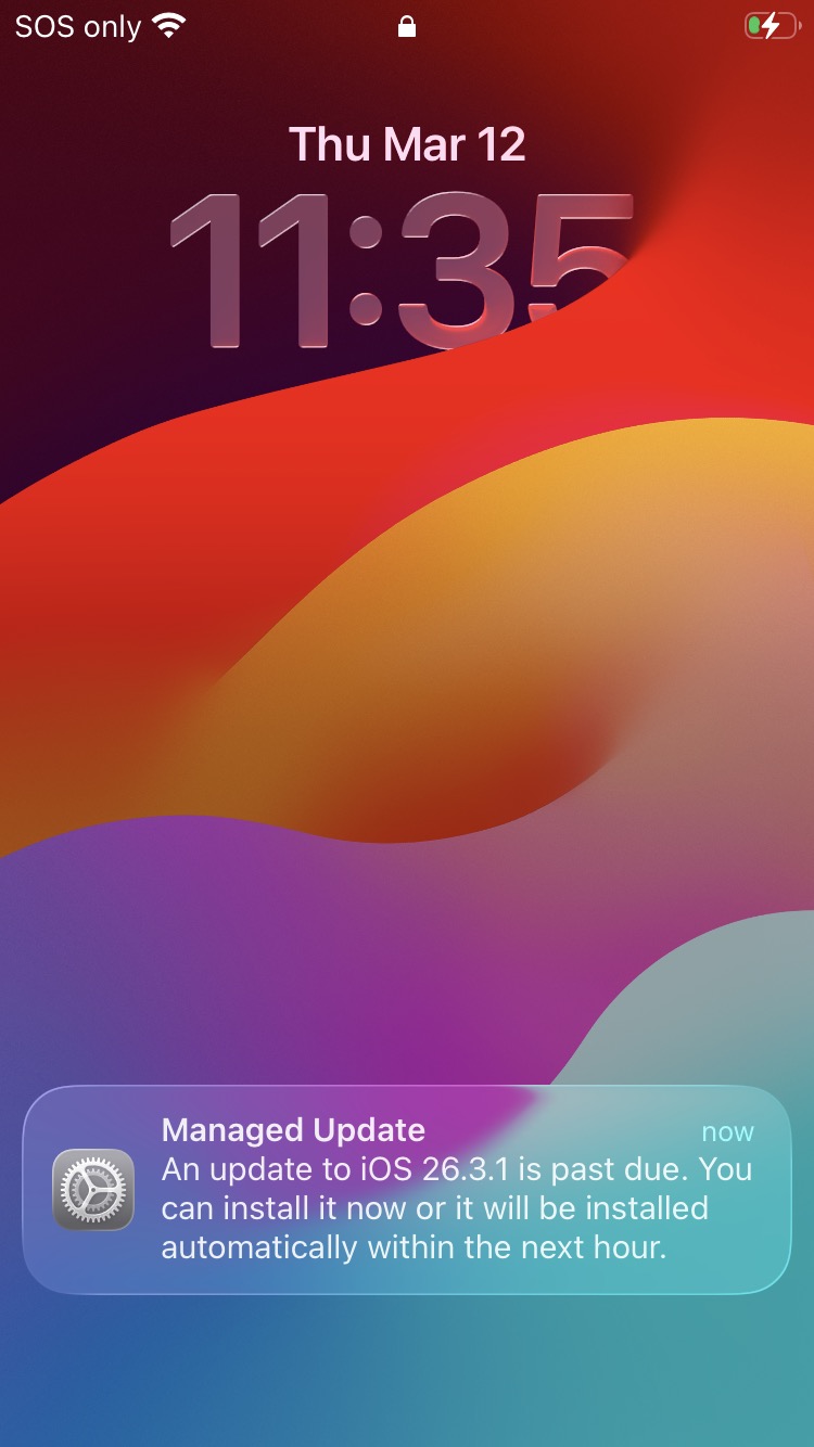 iPhone lock screen update example