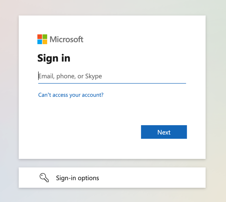 Microsoft Entra ID login screen