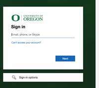 UO Microsoft Authenticator prompt