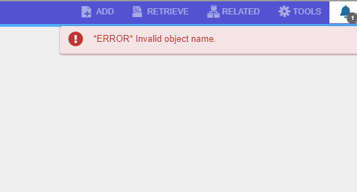A screenshot of a blank Banner screen with error text.