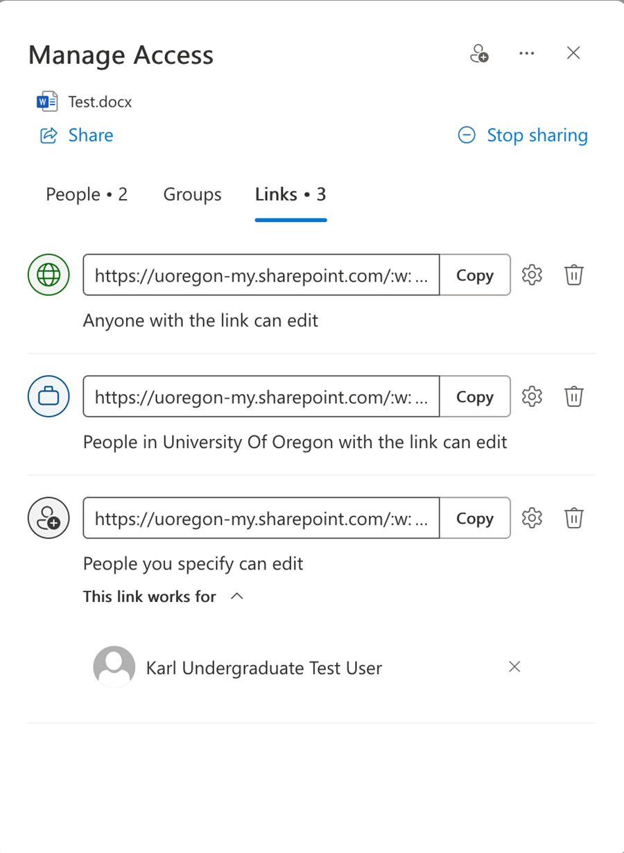 Manage access window