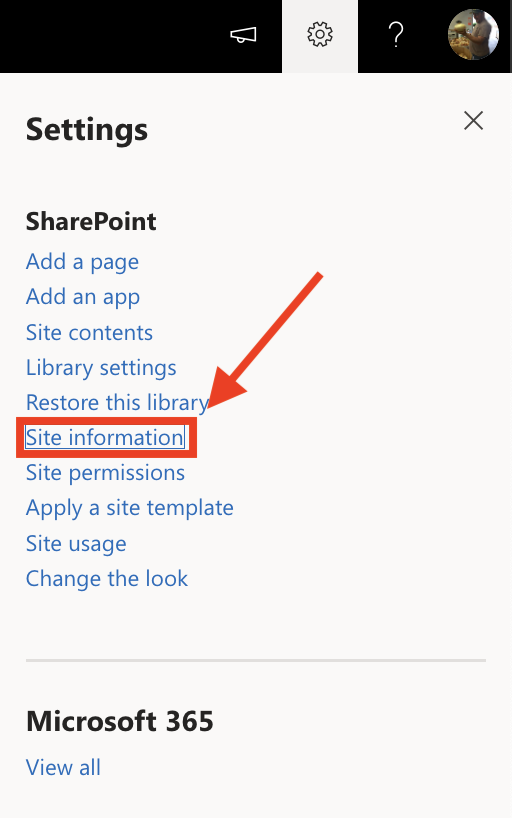 Site information option
