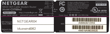 Example MAC address from a Netgear cable modem router