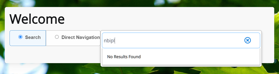 No Results Found message that displayed prior to April 12.