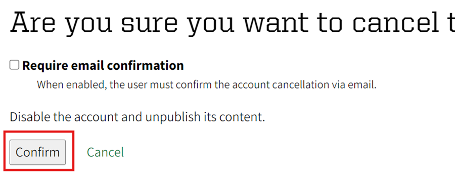 UO Profiles Cancel account