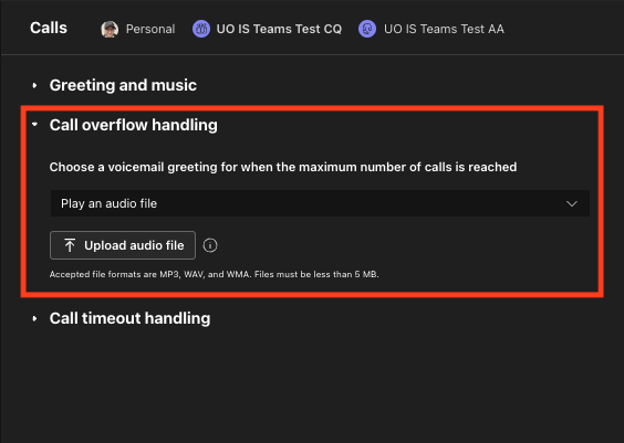 There is a button available that says Upload audio file, and states that the accepted files formats are MP3, WAV, and WMA. Files must be less than 5MB as well.