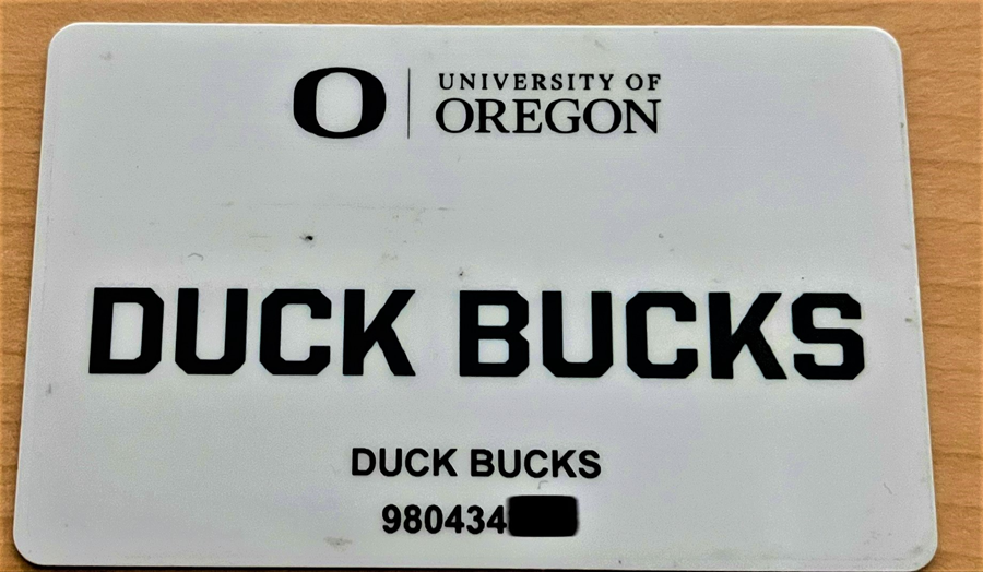 Duck Bucks card; 98 number on front