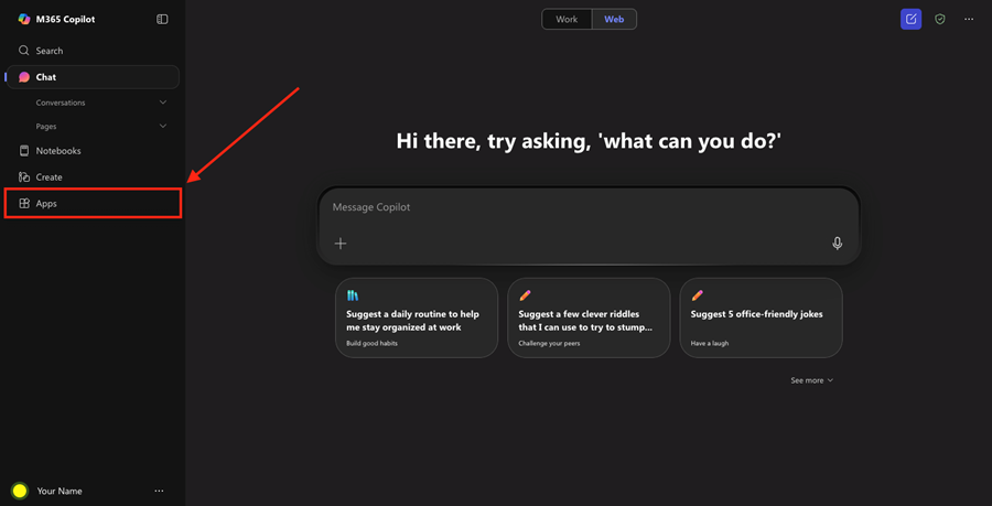 Select Apps from the left-hand side navigation menu