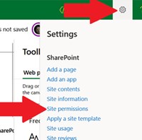 Settings > Site permissions menu option