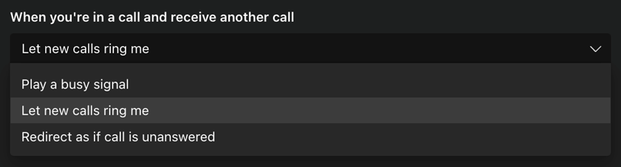 When you're in a call and receive another call.
