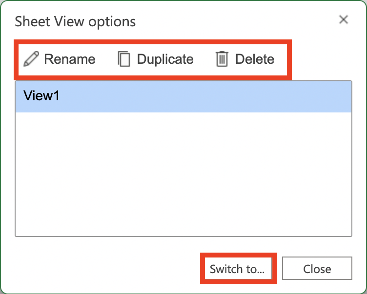 Sheet View Options dialog box
