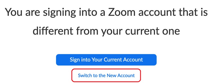 Switch to the New Account button highlighted (on sign-in screen)