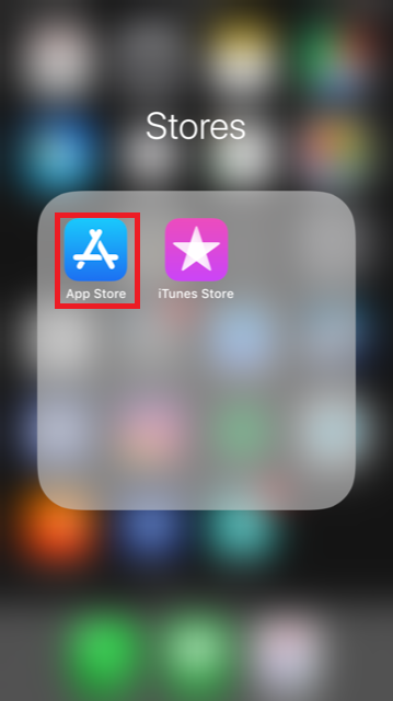 Picture of the app store on Iphone
