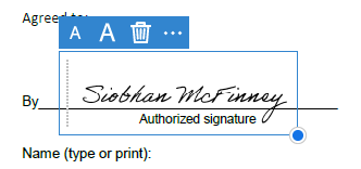 Signature field