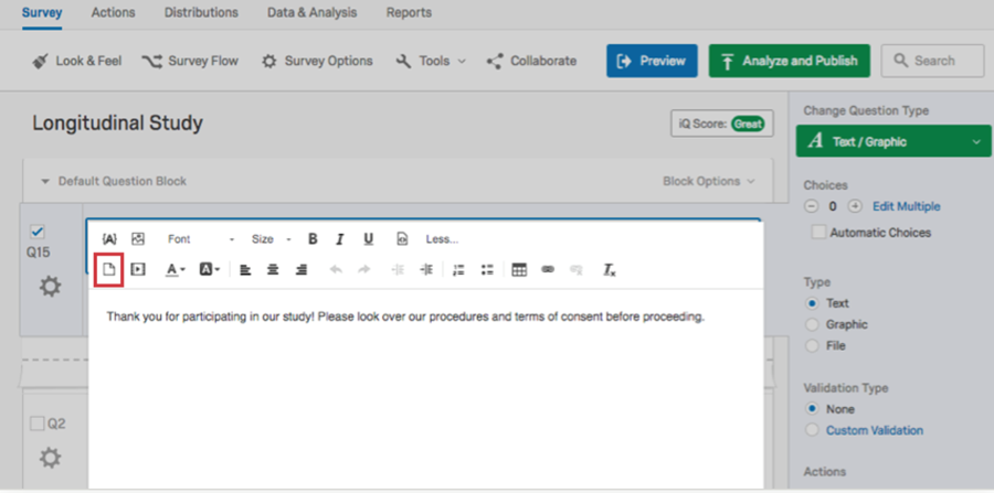 Click the insert file icon