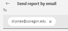 Send report by email window