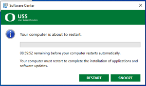 Restart warning