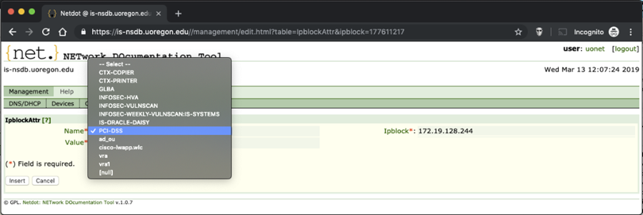 This is the dropdown menu, 'Name', used to select the Attribute you'd like to tag